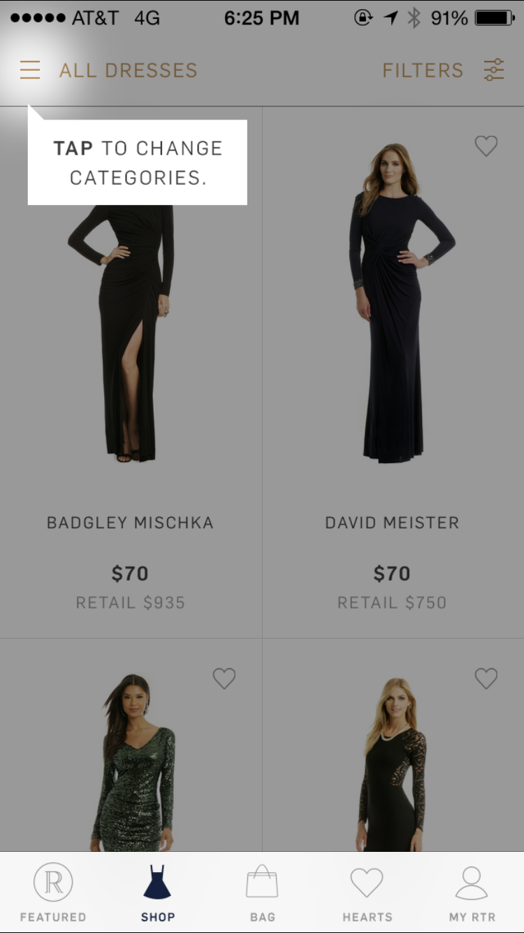 Rent The Runway Screenshots Mobile Patterns