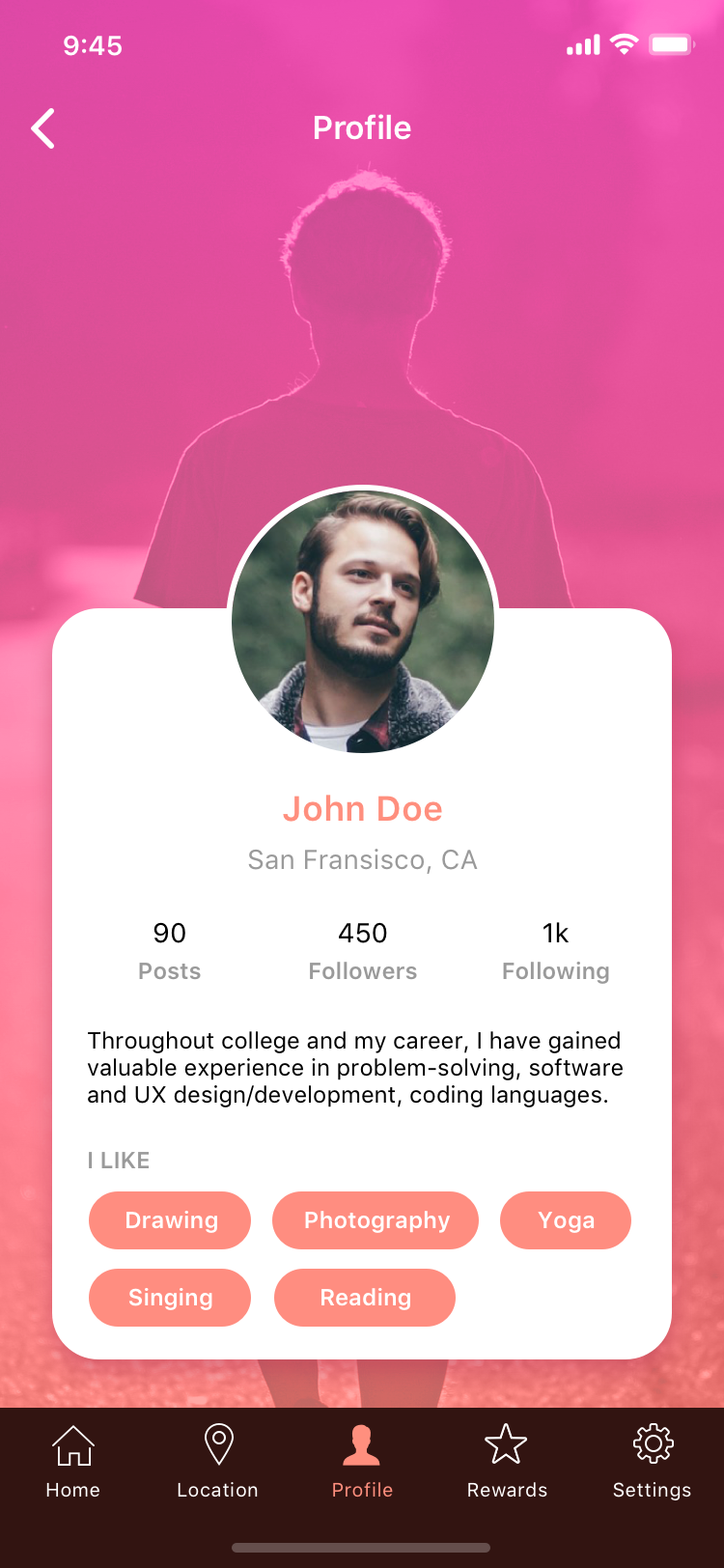 Profile Screen UI UX Design :: Mobile Patterns