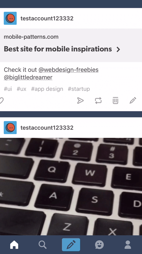 Tumblr States Screen UI UX Design :: Mobile Patterns